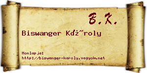 Biswanger Károly névjegykártya